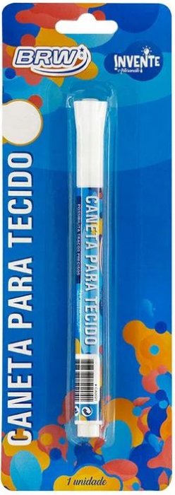 Caneta Tecido BRW Branca CA0021 - Papel/Madeira/Gesso/Ceram