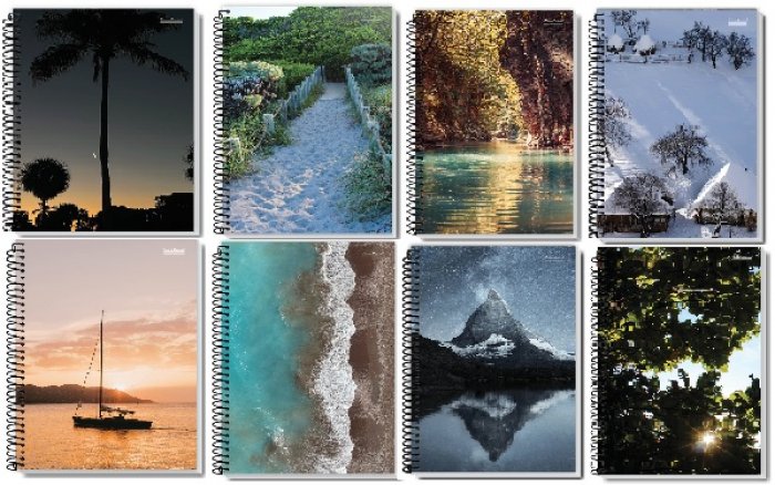 Caderno CD Univ 10 Mat  Pauta Branca New Paisagens  524415 200F