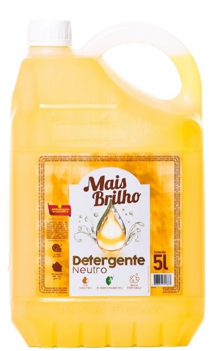 Detergente Lava Loucas Neutro 5L - Mais Brilho