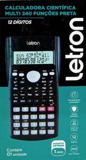 Calculadora Cientifica Letron/leonora 12Dig - 240 Funcoes C/pilhas