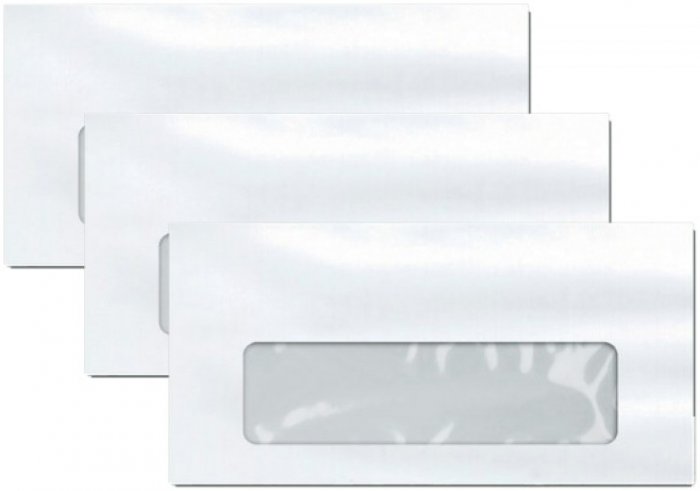 Envelope Branco **janela 114X229 75Gr - C/visor