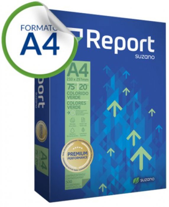 Papel A4 75GR. Verde Report PCT/500