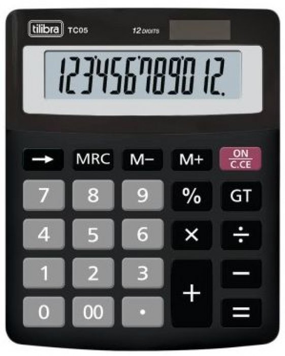 Calculadora Tilibra TC05 Preta - 12 Dig - Mesa