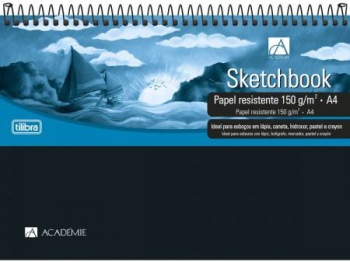 Caderno Desenho Sketchbook Esp Grande 50FLS 150G Academie  Tilibra