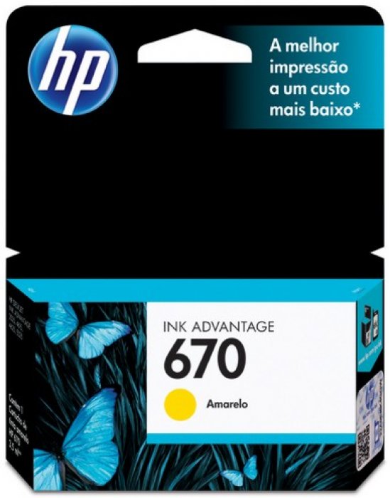 Cartucho HP 670 CZ116AB Amarelo 3,5 ML