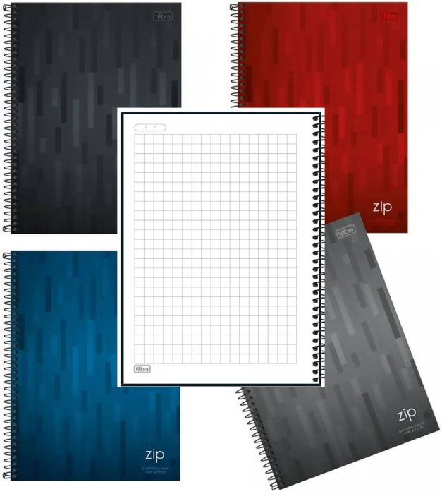 Caderno CD Quadriculado Univ 80FLS Esp 10X10 Zip  Tilibra