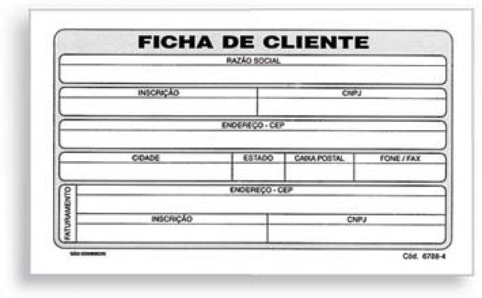 Ficha Cliente  3X5