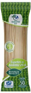 Espeto Churrasco Bambu 25CM - PCT/50 - Theoto