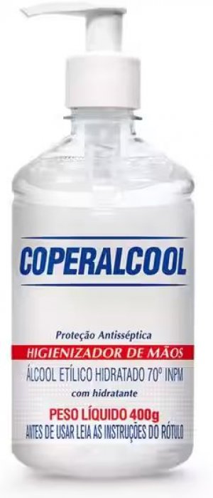 Alcool Gel 70% Pump/Valvula Coperalcool C/Hidratante Maos 400G