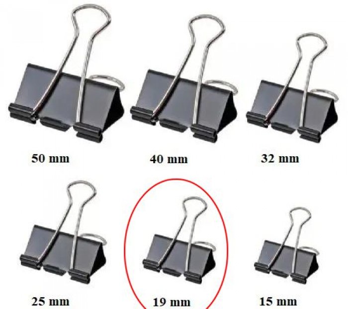 Binder Clip Preto 19MM - 70FLS  - Futuro FO292201