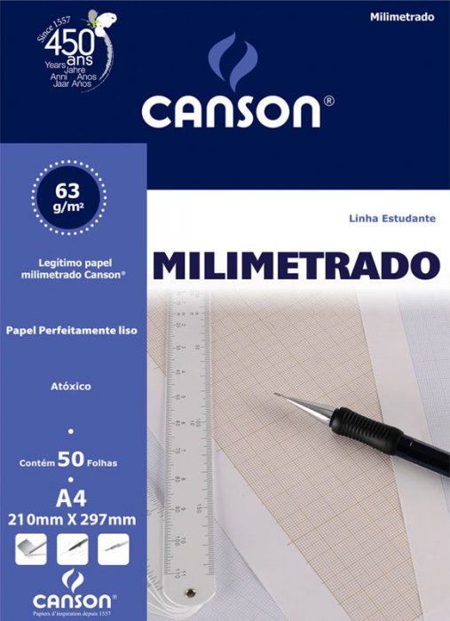 Bloco Milimetrado A4 C/50FLS 7083 Canson