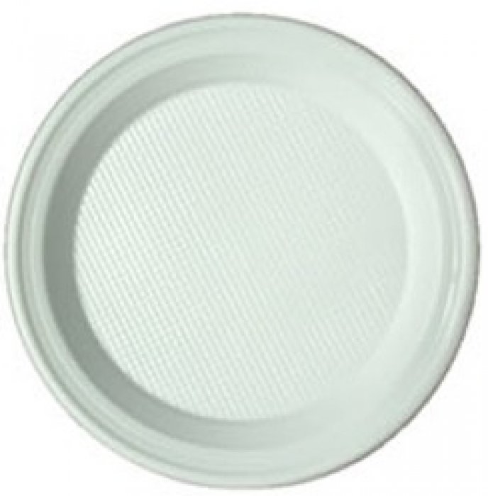 Prato Descartavel Raso Branco 18CM Medio - PCT/10