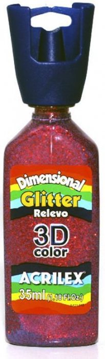 Tinta Dimensional Gliter Vermelho 205 Acrilex