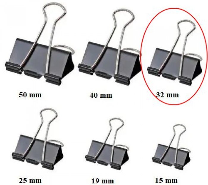 Binder Clip Preto 32MM - 150FLS - Bazze/BRW/Futuro