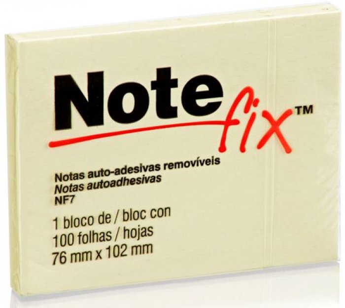 Bloco Adesivo Note Fix 76X102 Amarelo 100FLS