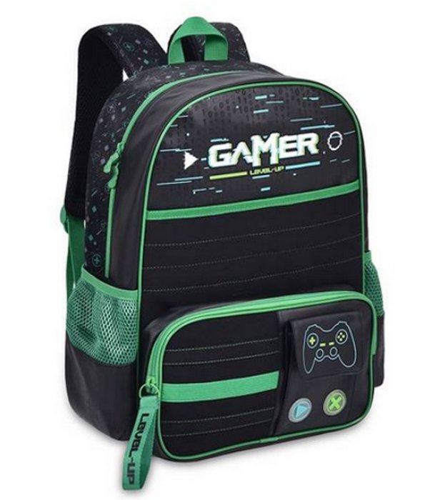 Mochila Infantil Clio Gamer Preto  Vd24529J
