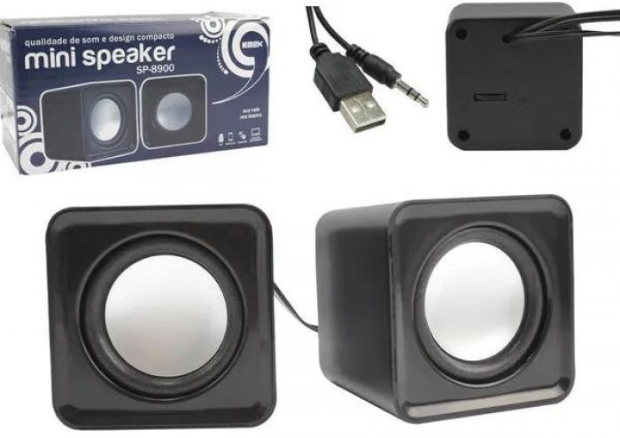 Caixa Som Usb 2.0 Kmex Preta 4W 2Wx2 Sp-8900
