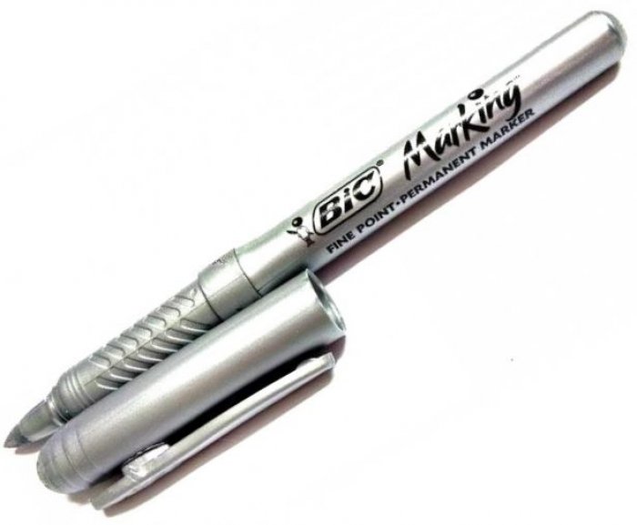 Caneta Marcador BIC Intensity Prata/Silver Permanente