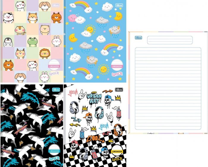 Caderno CD Linguagem 40FLS Spice Tilibra 187X245MM (Feminino)