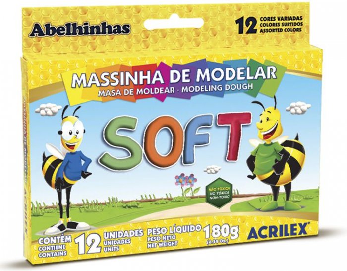 Massa Modelar C/12  7312  Soft Base Amido Acrilex
