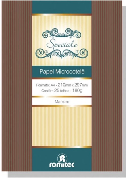 Papel A4 180GR. Microcotele Marrom - Folha - Romitec