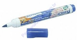 Caneta Tecido Azul Turquesa Acrilpen Acrilex Ref.501
