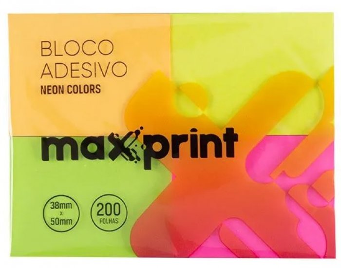 Bloco Adesivo **Maxprint** *741705 *38X50*  4 Cores