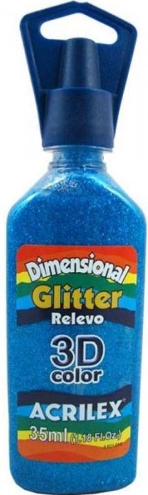 Tinta Dimensional Gliter Azul 204 Acrilex