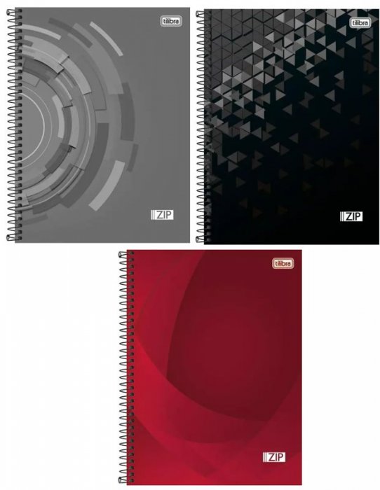 Caderno CD Univ 10 Mat  Zip PT/AZ/VM/CZ  Tilibra