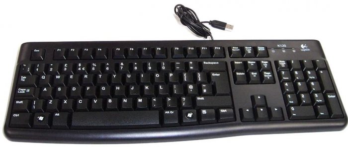Teclado USB C/Cabo Logitech K120 com Fio
