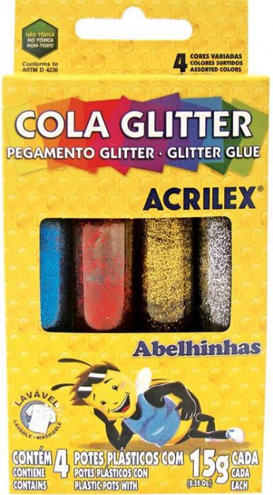 Cola Gliter  *cx/4 Cores  60Gr  Ref.02924  Acrilex