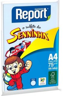 Papel A4 75Gr Colorido Pct/100 *azul* Seninha/chameq.