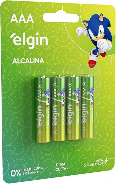 Pilha AAA Palito Elgin 82155 C/4 Alkalina