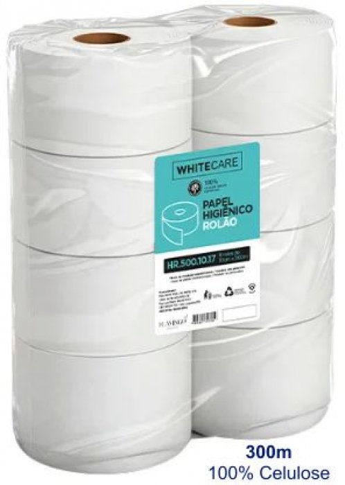 Papel Hig. **100%cel. White Care 300M 10Cm Pct/8Rl Psa 4Kg Hr1017