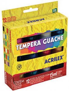 Guache Cx/12 Cores Acrilex  Ref.02012