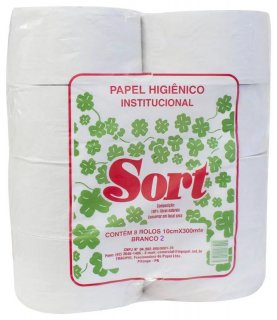 Papel Hig. Branco 2 Sort 300M 10CM 6KG PCT/8RL