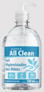 Alcool Gel** 70% Pump/valvula 450Gr/500Ml Audax
