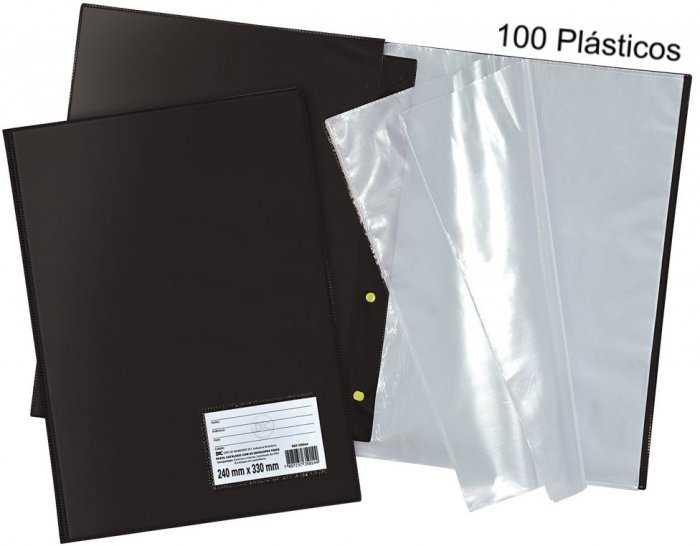 Pasta Catalogo Flex DAC.192 *C/100FLS* C/Visor Of. Preto