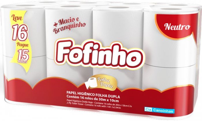 Papel Hig. *Fofinho Vermelho F.Dupla ***PCT/16*** 30M** 1875