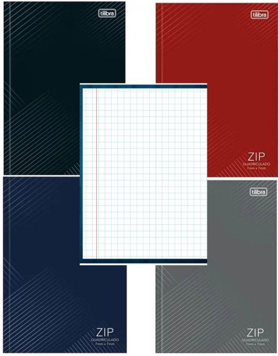Caderno CD Quadriculado Peq 1/4 96FLS Broch 7X7 Zip Tilibra