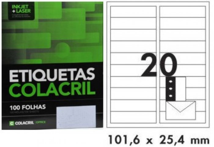 Etiqueta CC181/4007 C/20 101,6X25,4 Colacril 100FLS