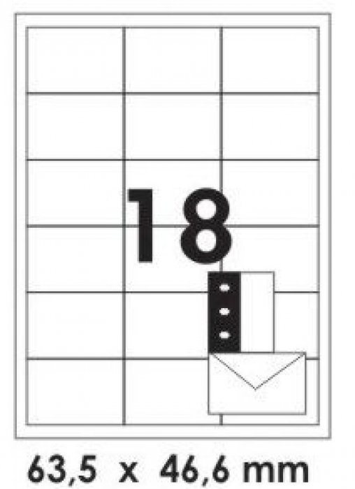 Etiqueta CA4361/4079 C/18 63,5X46,6 Colacril 100FLS