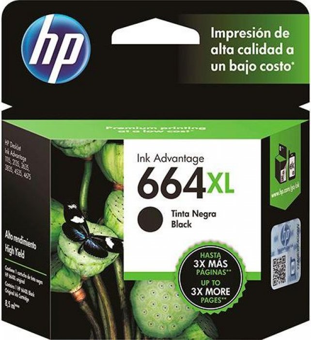 Cartucho HP 664XL Preto F6V31AB 8,5ML