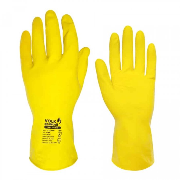 Luva Latex Amarela 8-M Volk Slim Forrada CA38310