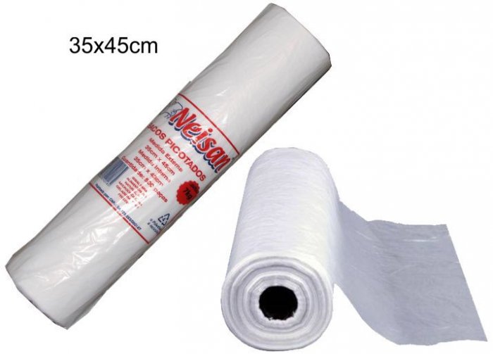 Bobina Picotada Plastica 35X45X0,015 7KG C/500 - Rolo
