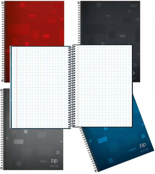 Caderno CD Quadriculado Univ 80FLS Esp 7X7 Zip Tilibra