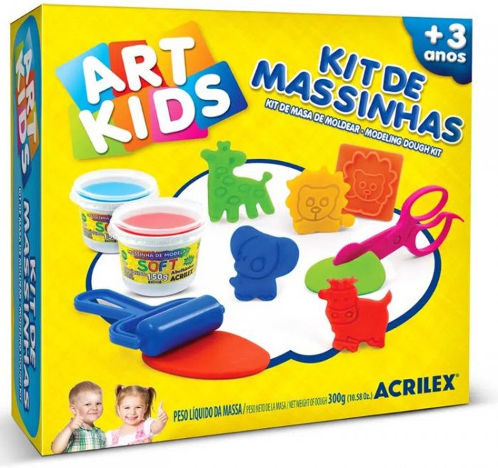 Massa Modelar - Ref.40007 300GR Art Kids Animais - Acrilex