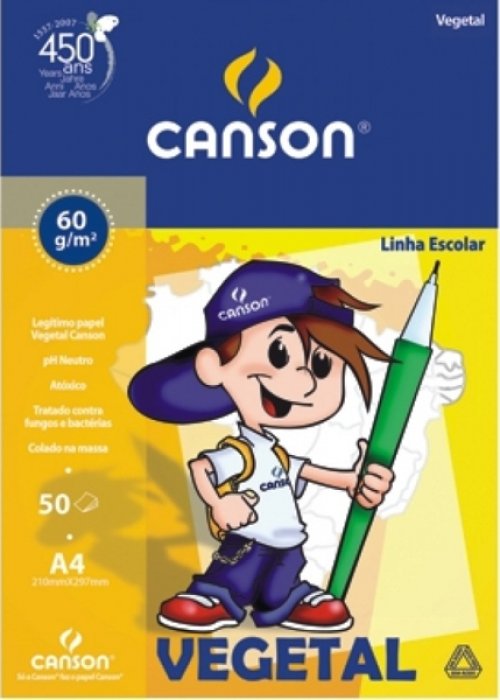 Papel Vegetal A4 60GR. 7079 Canson Bloco/50FLS