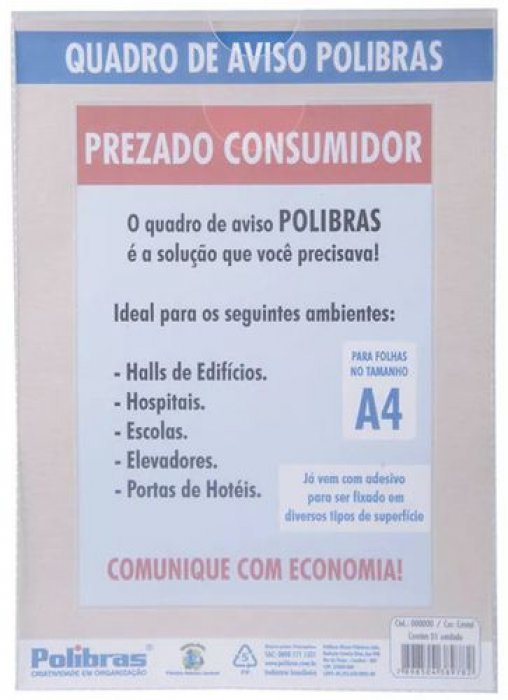 Display Multiuso Polip. * A4 * Polibras  Cristal  189117
