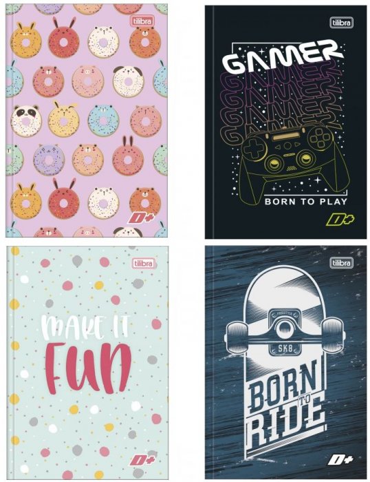 Caderno CD 48 FLS Cost Peq 1/4 D+ Tilibra Estampado